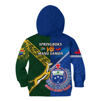 Samoa And South Africa Rugby Kid Hoodie 2023 World Cup Manu Samoa With Springboks - Wonder Print Shop