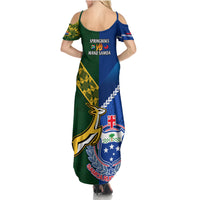 Samoa And South Africa Rugby Summer Maxi Dress 2023 World Cup Manu Samoa With Springboks - Wonder Print Shop