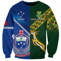 Samoa And South Africa Rugby Sweatshirt 2023 World Cup Manu Samoa With Springboks - Wonder Print Shop