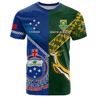Samoa And South Africa Rugby T Shirt 2023 World Cup Manu Samoa With Springboks - Wonder Print Shop