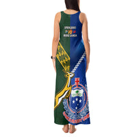 Samoa And South Africa Rugby Tank Maxi Dress 2023 World Cup Manu Samoa With Springboks - Wonder Print Shop