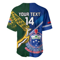Custom Samoa And South Africa Rugby Baseball Jersey 2023 World Cup Manu Samoa With Springboks - Wonder Print Shop