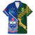 Custom Samoa And South Africa Rugby Family Matching Off Shoulder Maxi Dress and Hawaiian Shirt 2023 World Cup Manu Samoa With Springboks - Wonder Print Shop