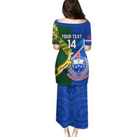 Custom Samoa And South Africa Rugby Puletasi 2023 World Cup Manu Samoa With Springboks - Wonder Print Shop