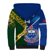 Custom Samoa And South Africa Rugby Sherpa Hoodie 2023 World Cup Manu Samoa With Springboks - Wonder Print Shop