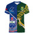 Custom Samoa And South Africa Rugby Women V Neck T Shirt 2023 World Cup Manu Samoa With Springboks - Wonder Print Shop