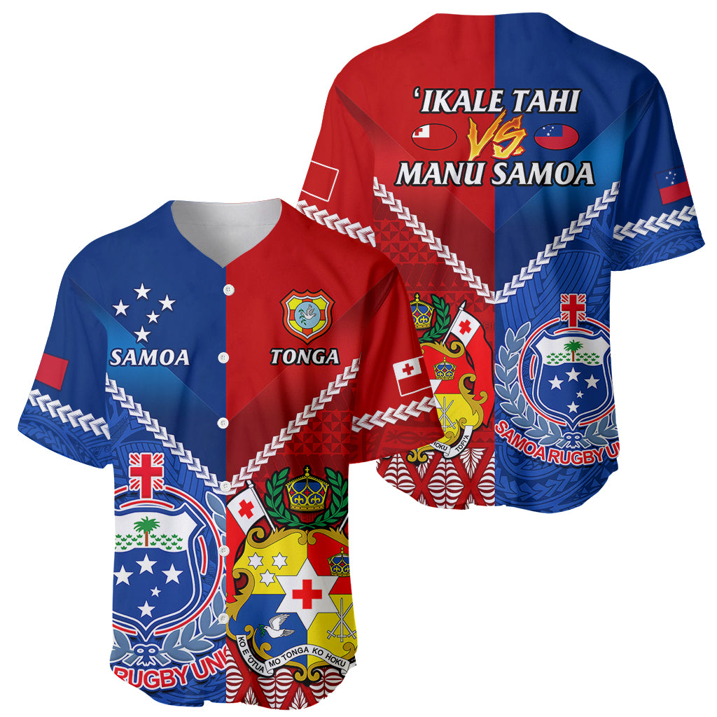 Samoa And Tonga Rugby Baseball Jersey 2023 World Cup Manu Samoa With Ikale Tahi - Wonder Print Shop