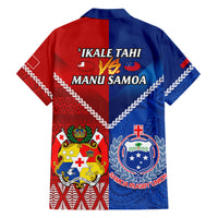 Samoa And Tonga Rugby Family Matching Short Sleeve Bodycon Dress and Hawaiian Shirt 2023 World Cup Manu Samoa With Ikale Tahi - Wonder Print Shop