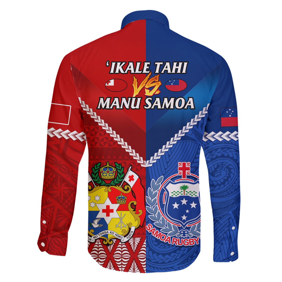 Samoa And Tonga Rugby Family Matching Short Sleeve Bodycon Dress and Hawaiian Shirt 2023 World Cup Manu Samoa With Ikale Tahi - Wonder Print Shop