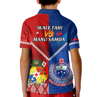 Samoa And Tonga Rugby Kid Polo Shirt 2023 World Cup Manu Samoa With Ikale Tahi - Wonder Print Shop