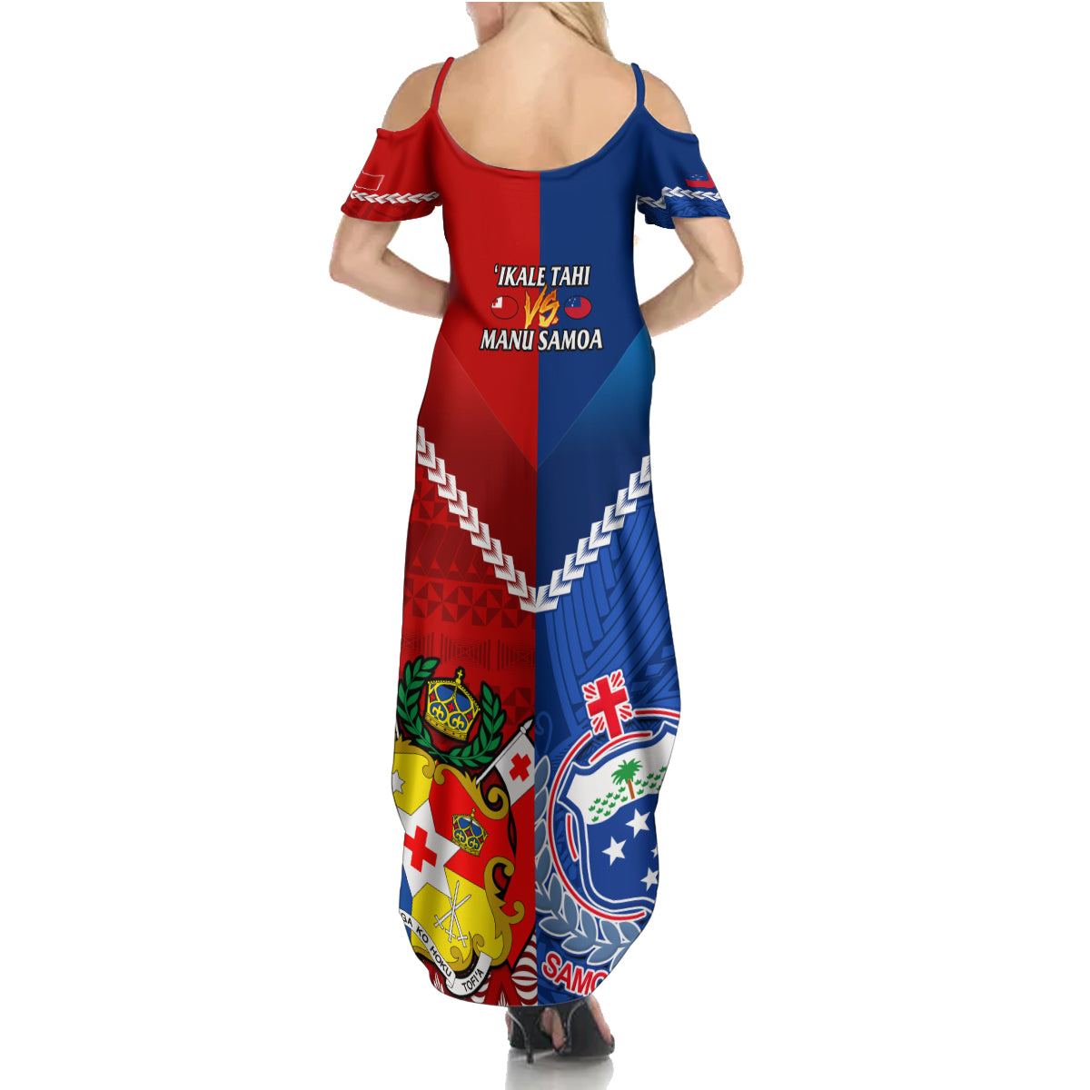 Samoa And Tonga Rugby Summer Maxi Dress 2023 World Cup Manu Samoa With Ikale Tahi - Wonder Print Shop