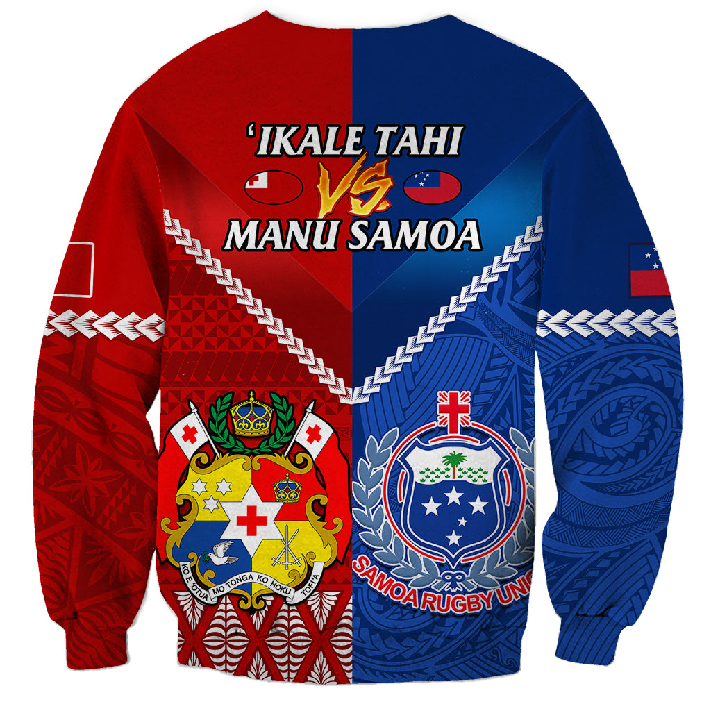 Samoa And Tonga Rugby Sweatshirt 2023 World Cup Manu Samoa With Ikale Tahi - Wonder Print Shop