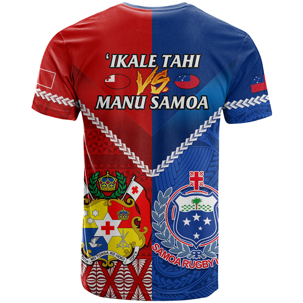 Samoa And Tonga Rugby T Shirt 2023 World Cup Manu Samoa With Ikale Tahi - Wonder Print Shop