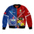 Custom Samoa And Tonga Rugby Bomber Jacket 2023 World Cup Manu Samoa With Ikale Tahi - Wonder Print Shop