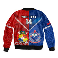 Custom Samoa And Tonga Rugby Bomber Jacket 2023 World Cup Manu Samoa With Ikale Tahi - Wonder Print Shop