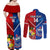 Custom Samoa And Tonga Rugby Couples Matching Off Shoulder Maxi Dress and Long Sleeve Button Shirts 2023 World Cup Manu Samoa With Ikale Tahi - Wonder Print Shop