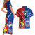 Custom Samoa And Tonga Rugby Couples Matching Short Sleeve Bodycon Dress and Hawaiian Shirt 2023 World Cup Manu Samoa With Ikale Tahi - Wonder Print Shop