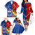 Custom Samoa And Tonga Rugby Family Matching Off Shoulder Long Sleeve Dress and Hawaiian Shirt 2023 World Cup Manu Samoa With Ikale Tahi - Wonder Print Shop