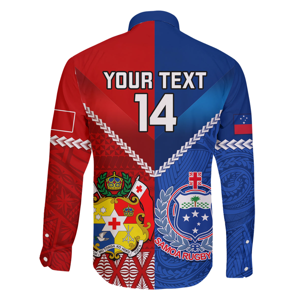 Custom Samoa And Tonga Rugby Family Matching Short Sleeve Bodycon Dress and Hawaiian Shirt 2023 World Cup Manu Samoa With Ikale Tahi - Wonder Print Shop