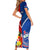 Custom Samoa And Tonga Rugby Family Matching Short Sleeve Bodycon Dress and Hawaiian Shirt 2023 World Cup Manu Samoa With Ikale Tahi - Wonder Print Shop