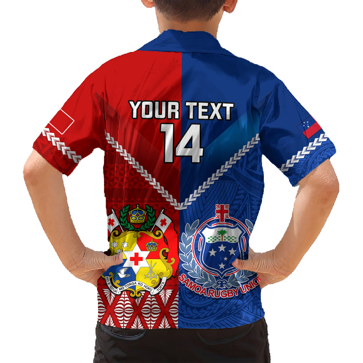 Custom Samoa And Tonga Rugby Hawaiian Shirt 2023 World Cup Manu Samoa With Ikale Tahi - Wonder Print Shop