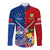 Custom Samoa And Tonga Rugby Long Sleeve Button Shirt 2023 World Cup Manu Samoa With Ikale Tahi - Wonder Print Shop