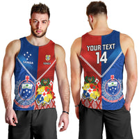 Custom Samoa And Tonga Rugby Men Tank Top 2023 World Cup Manu Samoa With Ikale Tahi - Wonder Print Shop