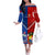 Custom Samoa And Tonga Rugby Off The Shoulder Long Sleeve Dress 2023 World Cup Manu Samoa With Ikale Tahi - Wonder Print Shop