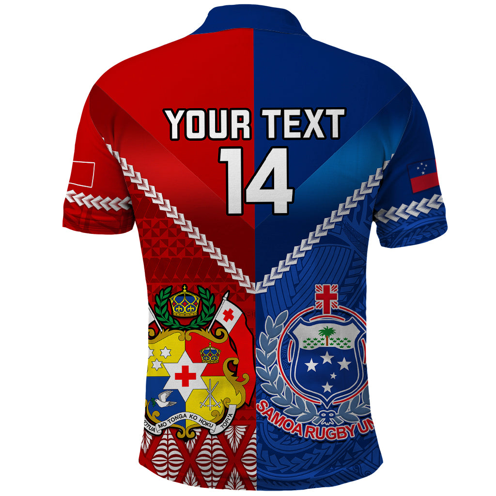 Custom Samoa And Tonga Rugby Polo Shirt 2023 World Cup Manu Samoa With Ikale Tahi - Wonder Print Shop