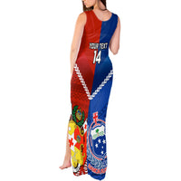 Custom Samoa And Tonga Rugby Tank Maxi Dress 2023 World Cup Manu Samoa With Ikale Tahi - Wonder Print Shop