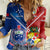 Custom Samoa And Tonga Rugby Women Casual Shirt 2023 World Cup Manu Samoa With Ikale Tahi - Wonder Print Shop