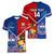 Custom Samoa And Tonga Rugby Women V Neck T Shirt 2023 World Cup Manu Samoa With Ikale Tahi - Wonder Print Shop