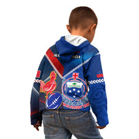 Samoa And France Rugby Kid Hoodie 2023 World Cup Manu Samoa With Les Bleus - Wonder Print Shop