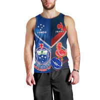 Samoa And France Rugby Men Tank Top 2023 World Cup Manu Samoa With Les Bleus - Wonder Print Shop