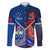 Custom Samoa And France Rugby Family Matching Long Sleeve Bodycon Dress and Hawaiian Shirt 2023 World Cup Manu Samoa With Les Bleus - Wonder Print Shop