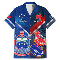 Custom Samoa And France Rugby Family Matching Mermaid Dress and Hawaiian Shirt 2023 World Cup Manu Samoa With Les Bleus - Wonder Print Shop