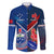 Custom Samoa And France Rugby Family Matching Short Sleeve Bodycon Dress and Hawaiian Shirt 2023 World Cup Manu Samoa With Les Bleus - Wonder Print Shop