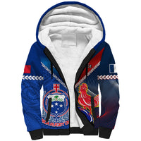 Custom Samoa And France Rugby Sherpa Hoodie 2023 World Cup Manu Samoa With Les Bleus - Wonder Print Shop