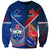Custom Samoa And France Rugby Sweatshirt 2023 World Cup Manu Samoa With Les Bleus - Wonder Print Shop