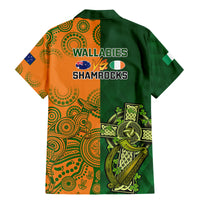 Australia And Ireland Rugby Family Matching Mermaid Dress and Hawaiian Shirt 2023 World Cup Walllabies With Shamrocks - Wonder Print Shop