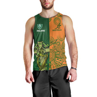 Australia And Ireland Rugby Men Tank Top 2023 World Cup Walllabies With Shamrocks - Wonder Print Shop