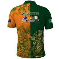 Australia And Ireland Rugby Polo Shirt 2023 World Cup Walllabies With Shamrocks - Wonder Print Shop