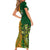 Australia And Ireland Rugby Short Sleeve Bodycon Dress 2023 World Cup Walllabies With Shamrocks - Wonder Print Shop