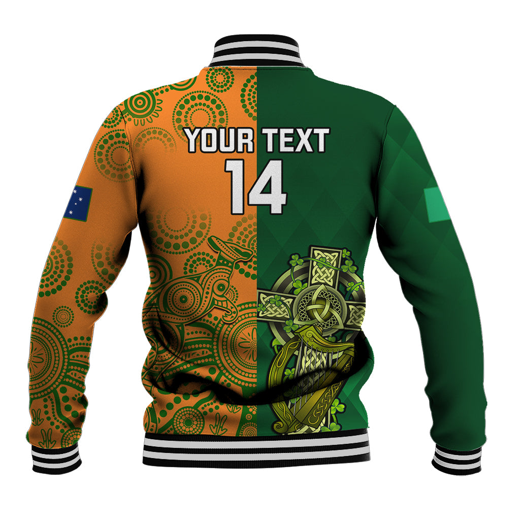 Custom Australia And Ireland Rugby Baseball Jacket 2023 World Cup Walllabies With Shamrocks - Wonder Print Shop