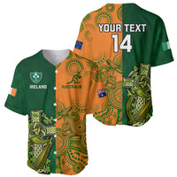 Custom Australia And Ireland Rugby Baseball Jersey 2023 World Cup Walllabies With Shamrocks - Wonder Print Shop