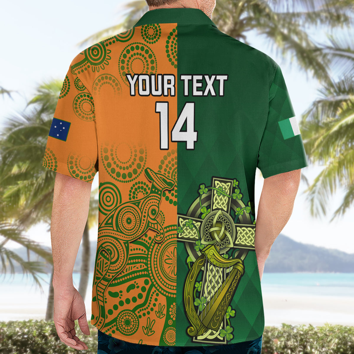 Custom Australia And Ireland Rugby Hawaiian Shirt 2023 World Cup Walllabies With Shamrocks - Wonder Print Shop