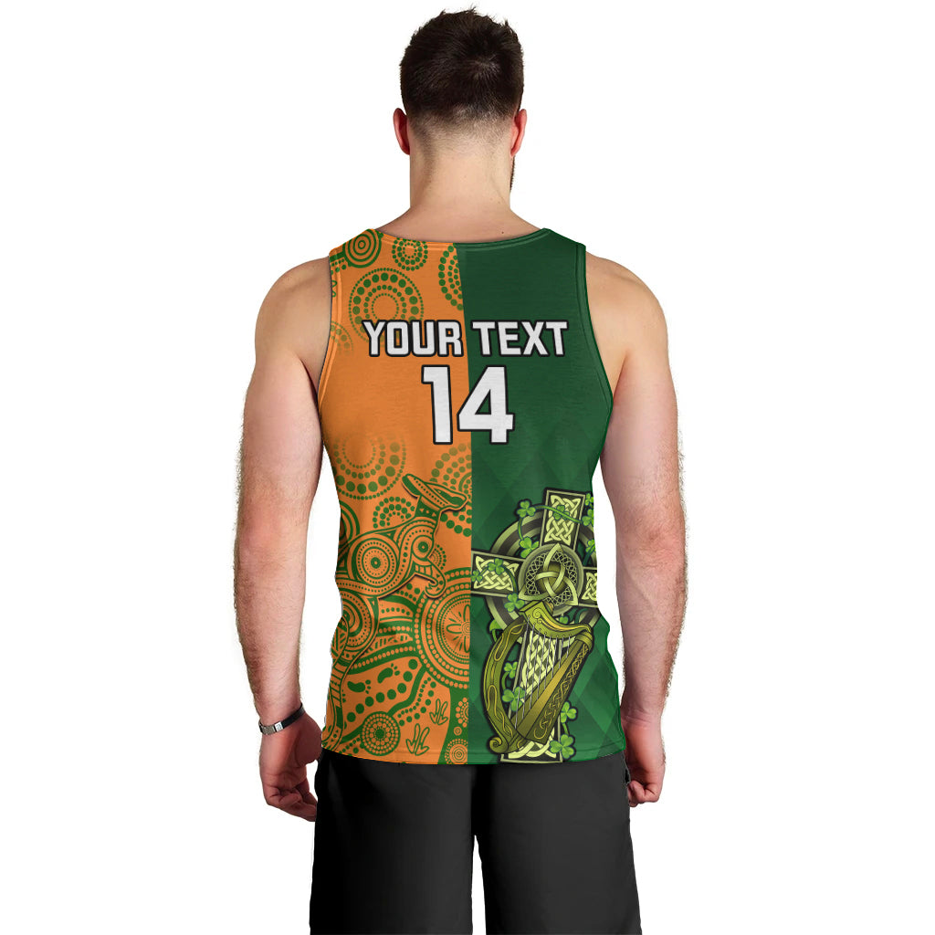 Custom Australia And Ireland Rugby Men Tank Top 2023 World Cup Walllabies With Shamrocks - Wonder Print Shop