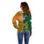 Custom Australia And Ireland Rugby Off Shoulder Sweater 2023 World Cup Walllabies With Shamrocks - Wonder Print Shop