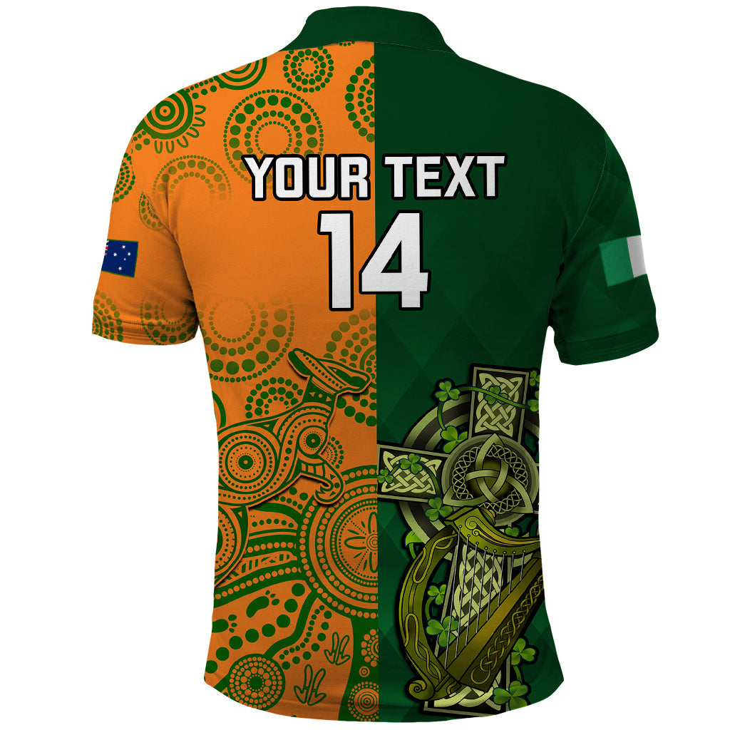 Custom Australia And Ireland Rugby Polo Shirt 2023 World Cup Walllabies With Shamrocks - Wonder Print Shop