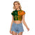 Custom Australia And Ireland Rugby Raglan Cropped T Shirt 2023 World Cup Walllabies With Shamrocks - Wonder Print Shop